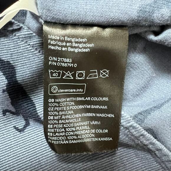 H&M Boys Corduroy Button Down Shirt 2-3Y Blue Dinosaur Print Long Sleeve Casual - Picture 7 of 7